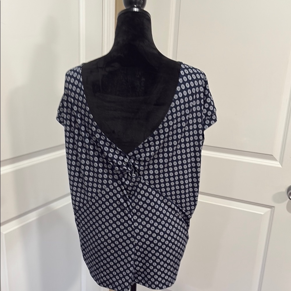 Navy Polka Dot Women's Top